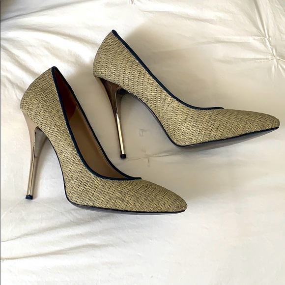 SOLD Kathryn Amberleigh Raffia Stilettos size 8 - Picture 1 of 8